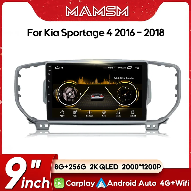 

Автомагнитола MAMSM для Kia Sportage 4 QL 2016 - 2018 Беспроводная 4G GPS CarPlay Android Автомобильная интеллектуальная система № 2 din 2din DVD