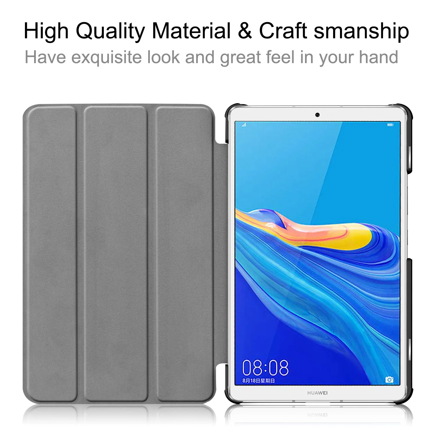 Case for Huawei MediaPad M6 8.4inch Case VRD-AL09/VRD-W09 Tri-Fold Stand Smart Tablet Case，Automatic sleep/wake-up