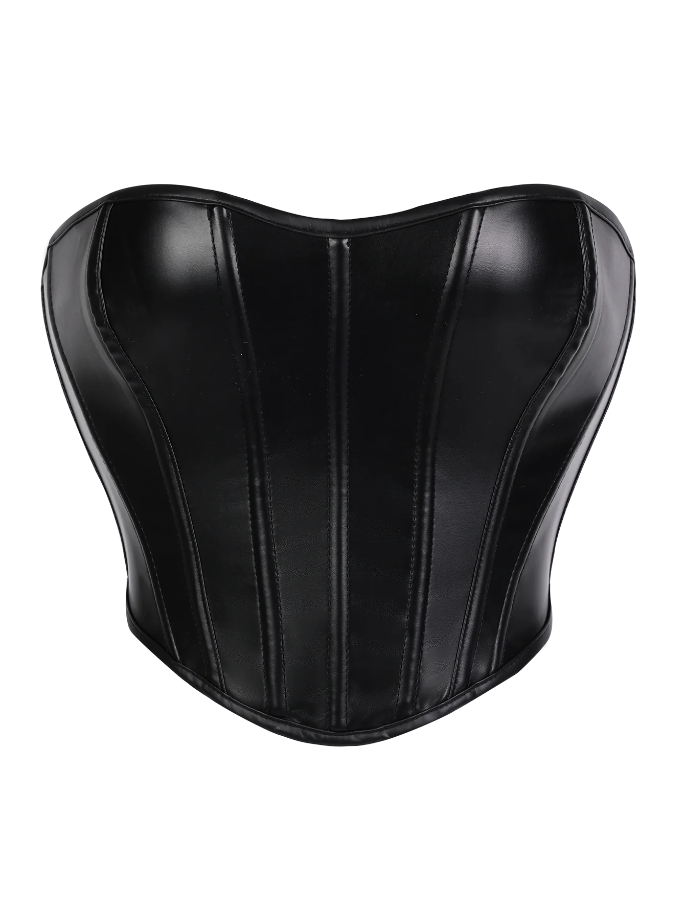 Damen Kunstleder Trägerloses Korsett-Top, Sexy Taillenformer mit Knochenverstärkung für eine schlanke Silhouette