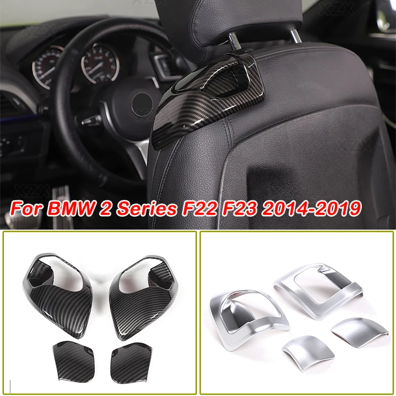 For BMW 2 Series F22 F23 2014-2019 ABS Carbon Fiber /Silver Car Front Seat Flip Switch Cover Decorative Sticker
