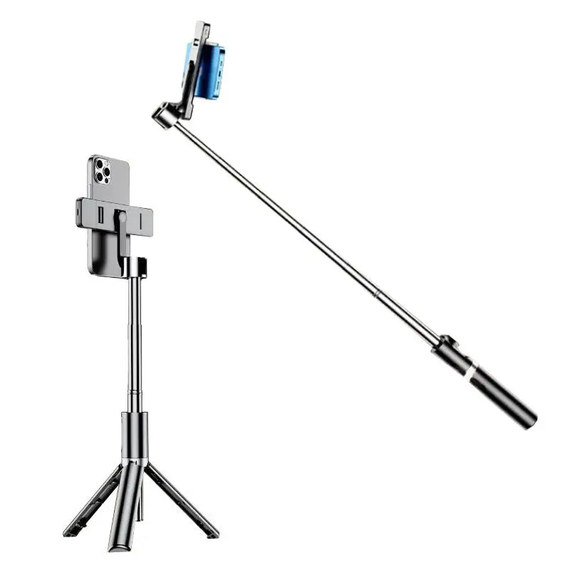 Portable Selfie Stick for Mobile Phone, Bluetooth Telescopic Pole, Phone Tripod Holder, New