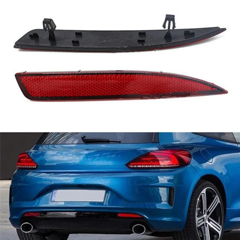 A02Q-Für Vw Scirocco R R-Line 2011–2015, 1 Paar Heckstoßstangenreflektor-Warnlichtleisten-Abdeckung 1K8945105B 1K8945106B