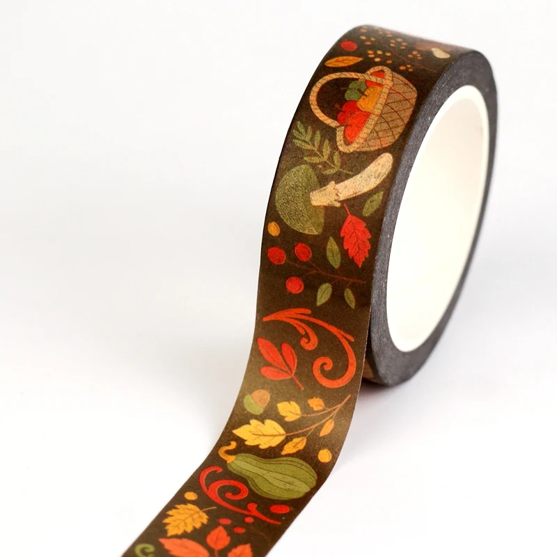 NEW 1X 10M Decor Autumn Forest Animal Washi Tape Set Owl Squirrel Mushroom for Journal Scrapbook Masking Tape Cute Stationery