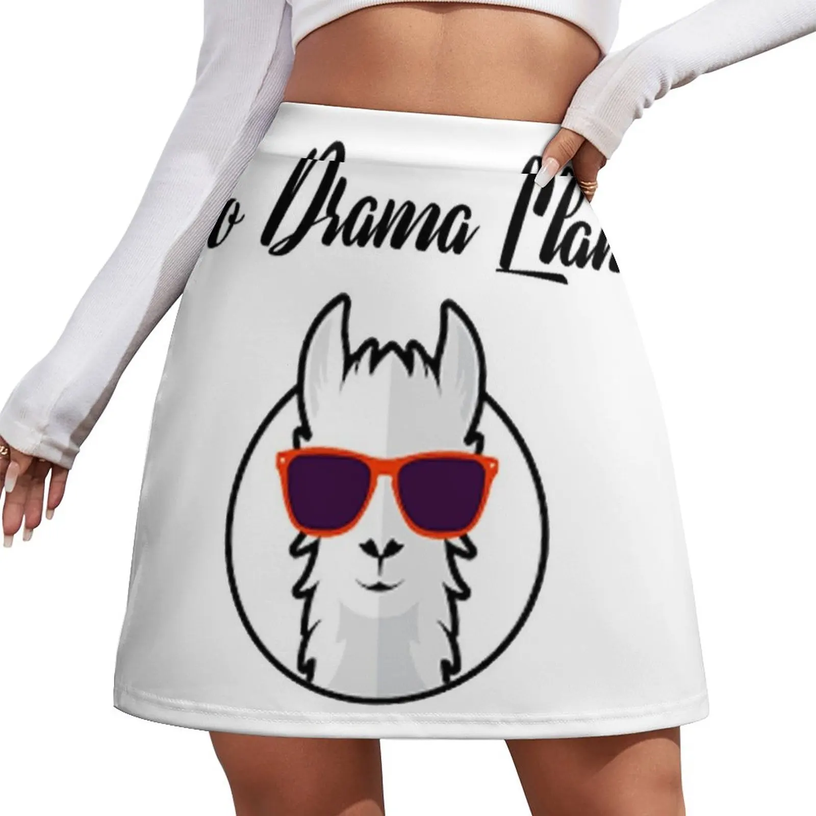 

No Drama Llama with Sunglasses Mini Skirt Women's skirt modest skirts for women short skirt for women