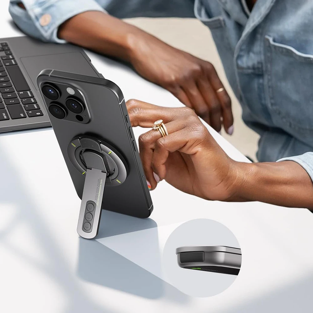 360 °   Suporte magnético giratório de anel para celular, dupla face, para magsafe, suporte universal ajustável para mesa