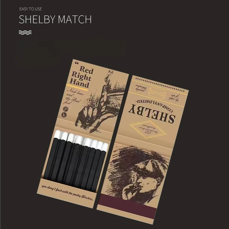 

Personalized Retro Match（15pcs/box）Shelby's Same Handsome Style Fire Tools Disposable Matchbox Fire Stater Men's Smoking Gifts