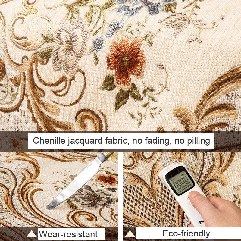 Retro Lace Cover for Sofa, Chenille Jacquard, Floral Corner Couch Slipcover, Armchair Cushion, Luxury Cushion, 1, 2, 3 Seater