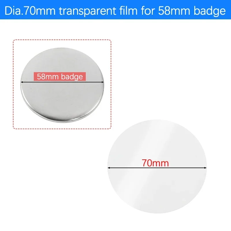 500pcs Badge Transparent Films Parts Clear Badge Top Cover Protective Films for DIY Making Badge Button Pins Parts