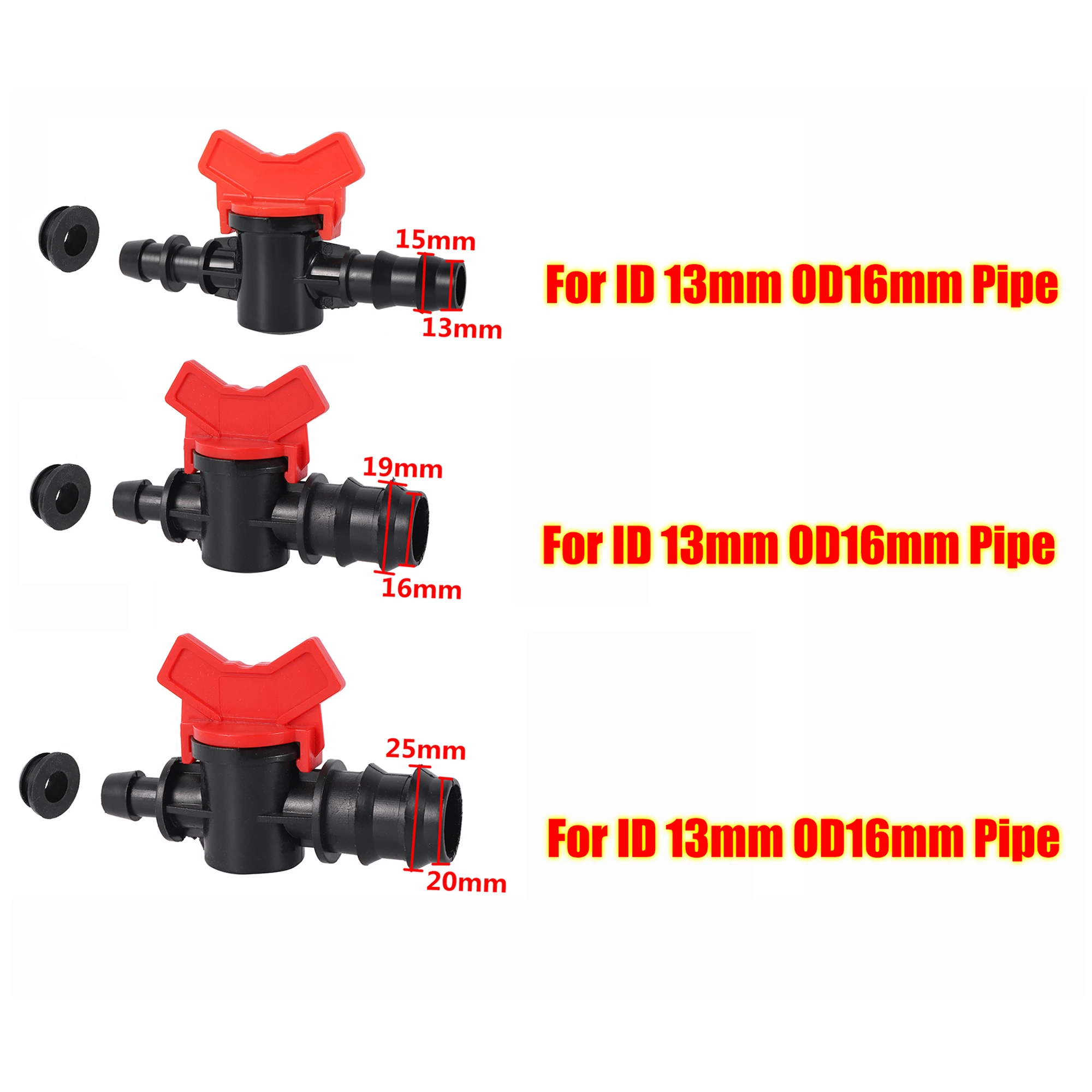 5Pc 16/20/25mm Pipe Bypass Valve PE PVC Tube Barb Water Controller Garden Agriculture Drip Irrigation Flow Control Shutoff Valve