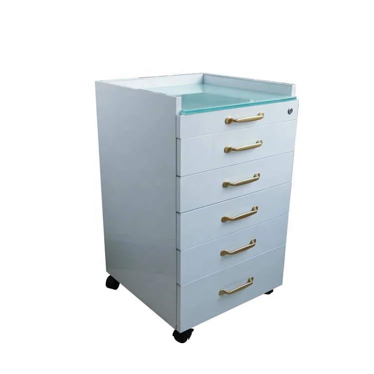 Dental Storage Mobile Cabinet with Drawer/marble Desktop for Dental Clinics