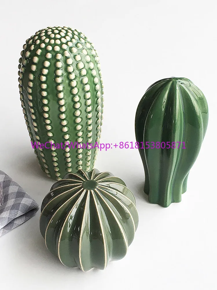 Creative decorative ceramic cactus ornaments for homestays and hotels