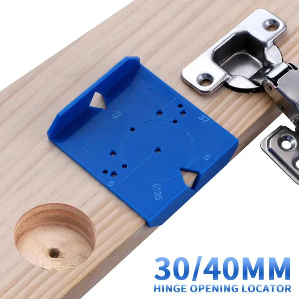 35/40mm ABS Hinge Hole Jig Drill Guide Template Jig Cabinets Hinges Hole Locator For Woodworking Cabinet Doors Hinge Install DIY