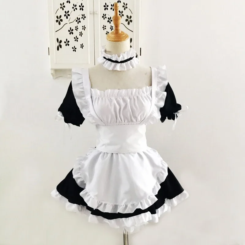 Adult Maid Cosplay Uniform Sexy French Maid Costume Sweet Gothic Lolita Dress Anime Cosplay Maid Uniform Halloween Women Swear