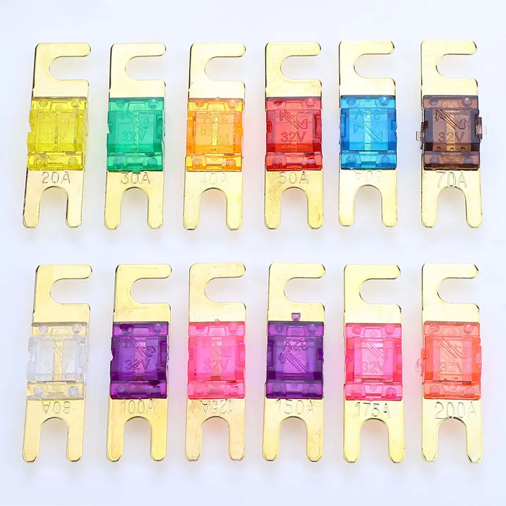 ANL Gold Plated Stud Car Fuses Mini Car Stereo Audio AFS Fuse 32V 20A 30A 40A 50A 60A 70A 80A 100A 125A 150A 32V Auto Fuses view 6