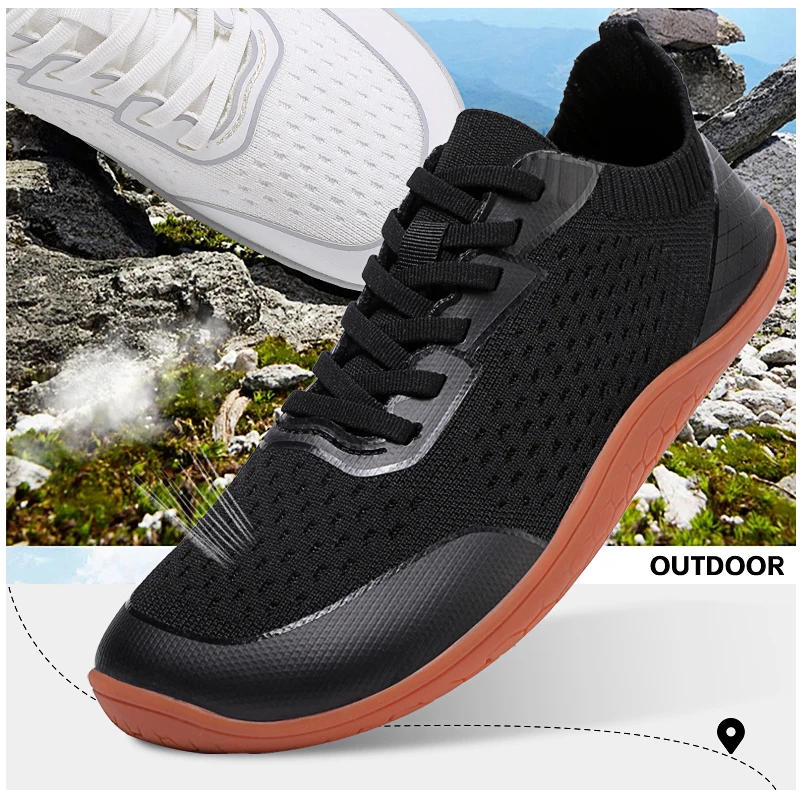Fashion Unisex Wider Shoes Breathable Mesh Men Barefoot Wide-toed Shoes New Flats Soft Zero Drop Sole Wider Toe Sneakes Big Size