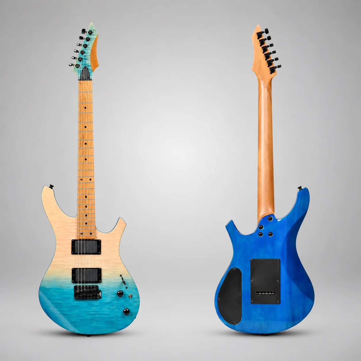 Flame Maple Top Electric Guitar Alnico5 Double Coil Pickup with Coil Split Humbucker Rock Music Instrument Two Tone Burst Finish