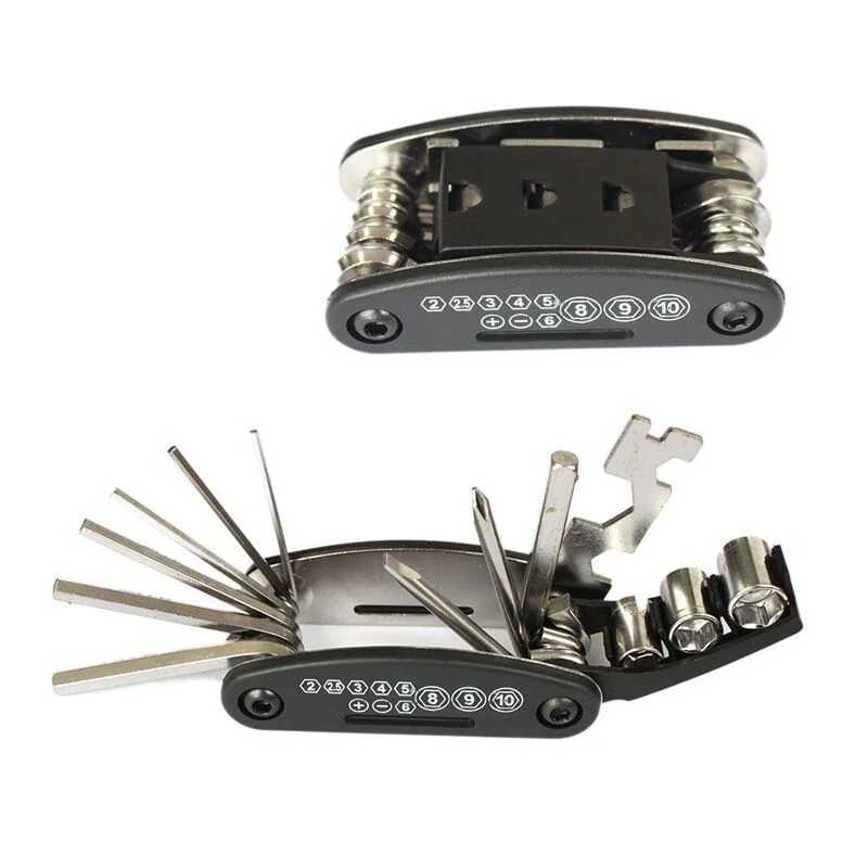 

10 шт. велосипедный инструмент, шестигранная отвертка, торцевой ключ, портативный складной инструмент для ремонта, многофункциональный инструмент