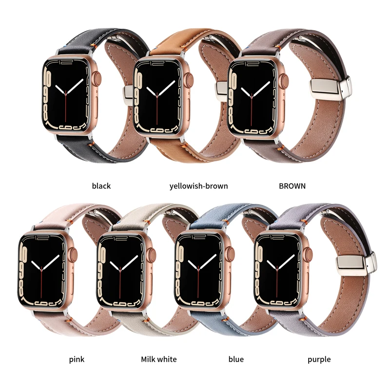 

S10 Leather Magnetic Buckle Strap For Apple Watch Band38/40/41/42/44/45/46/49MMSports Smart Watch Accessories Bracelet IwatchS92