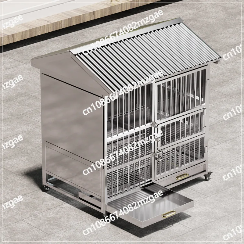 Stainless Steel Dog Cage Large Dog Cage Outdoor Rainproof Kennel Kennel