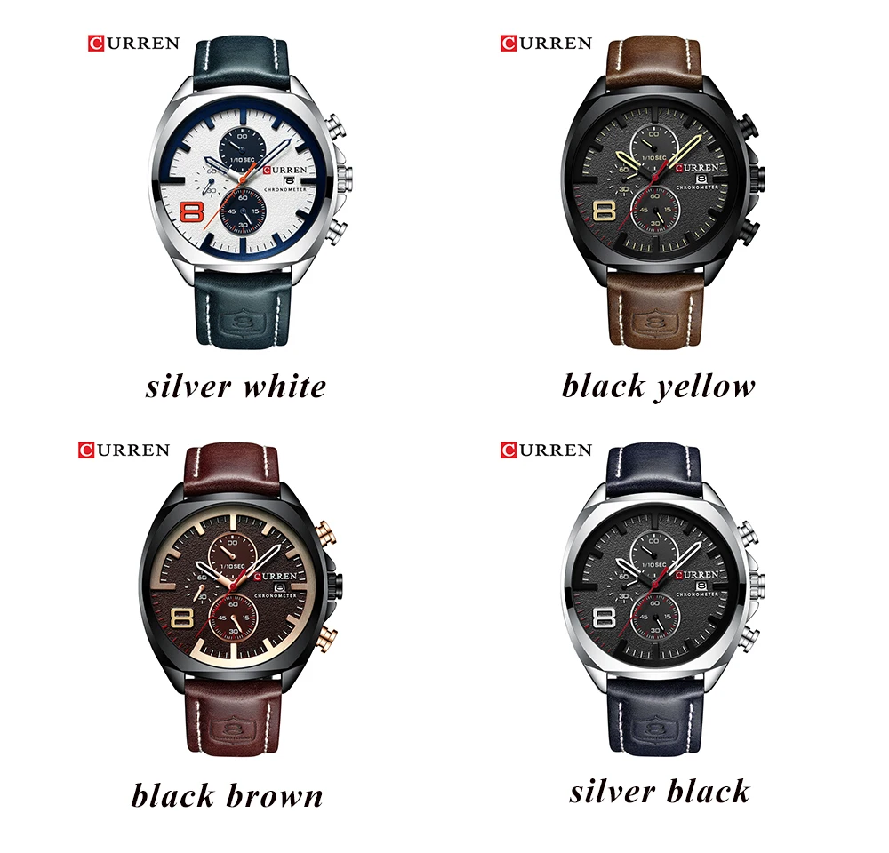 Mens Watches Top Brand Luxury Reloj CURREN Men\'s Army Military Sport Watch Men Casual Leather Quartz Watch Relogio Masculino