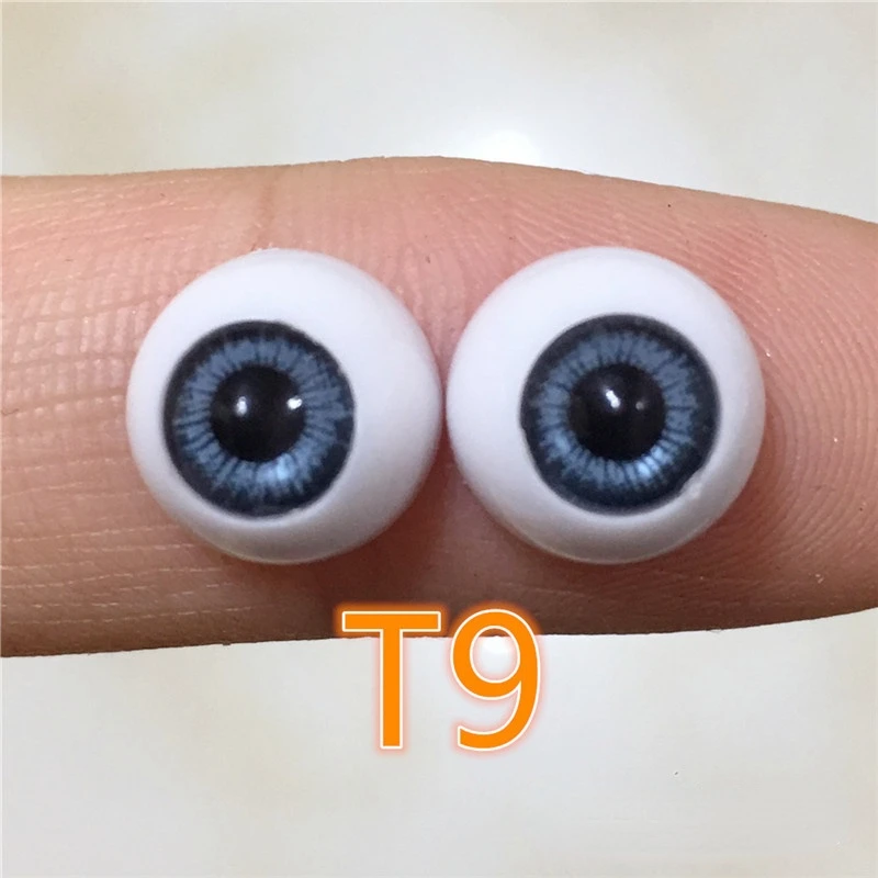 BJD ojos de muñeca acrílicos semicirculares, 10mm, un par de ojos de simulación 3D, ojos caseros, adecuado para muñeca bebé Rebirth