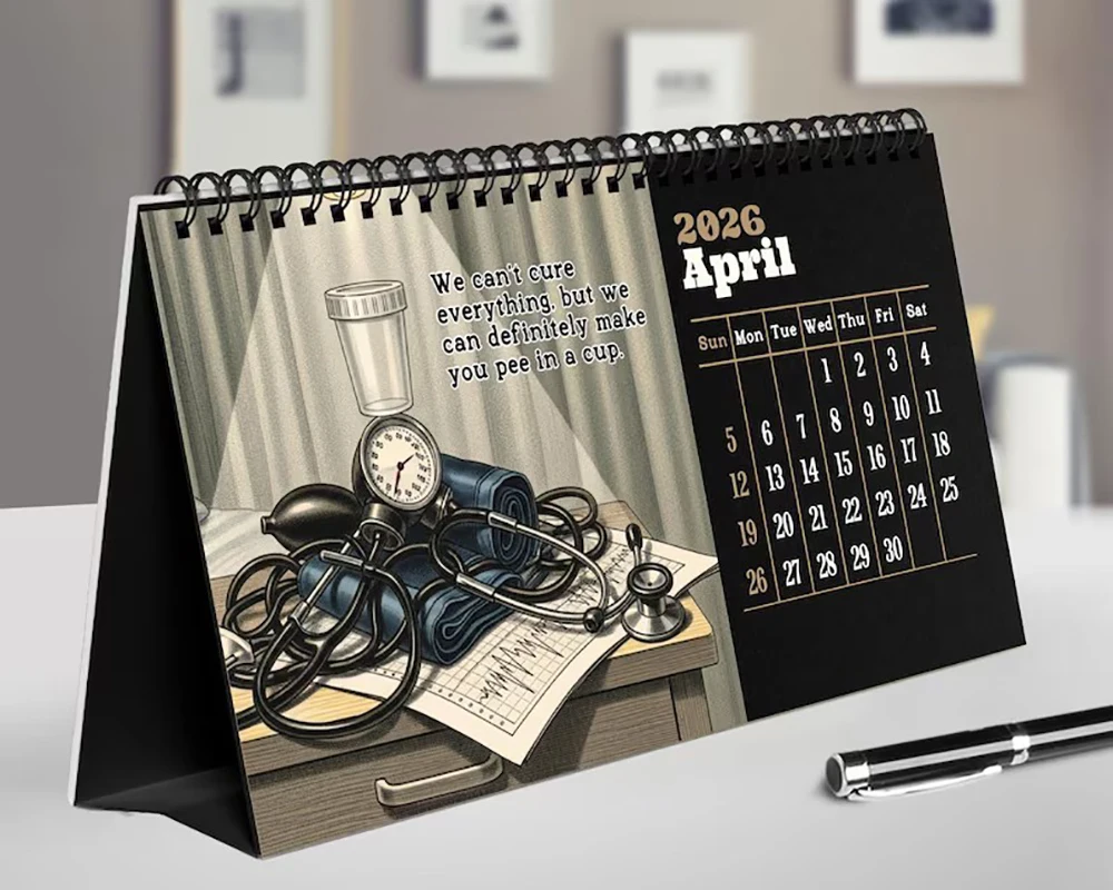 Individueller Schreibtischkalender 2026, Lustig, Anpassbar, Personalisiert, Werbeartikel, Büro, Neujahrsgeschenk, Dekorativ, Digital – Detail 6