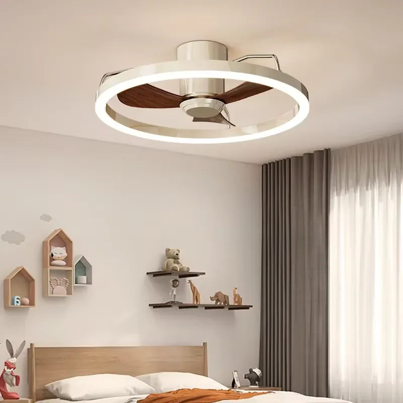 Ceiling Fan Light Modern Silent LED Home Bedroom Hotel LivingRoom Restaurant Office Decor Middle Fan Chandelier Lamp ABS