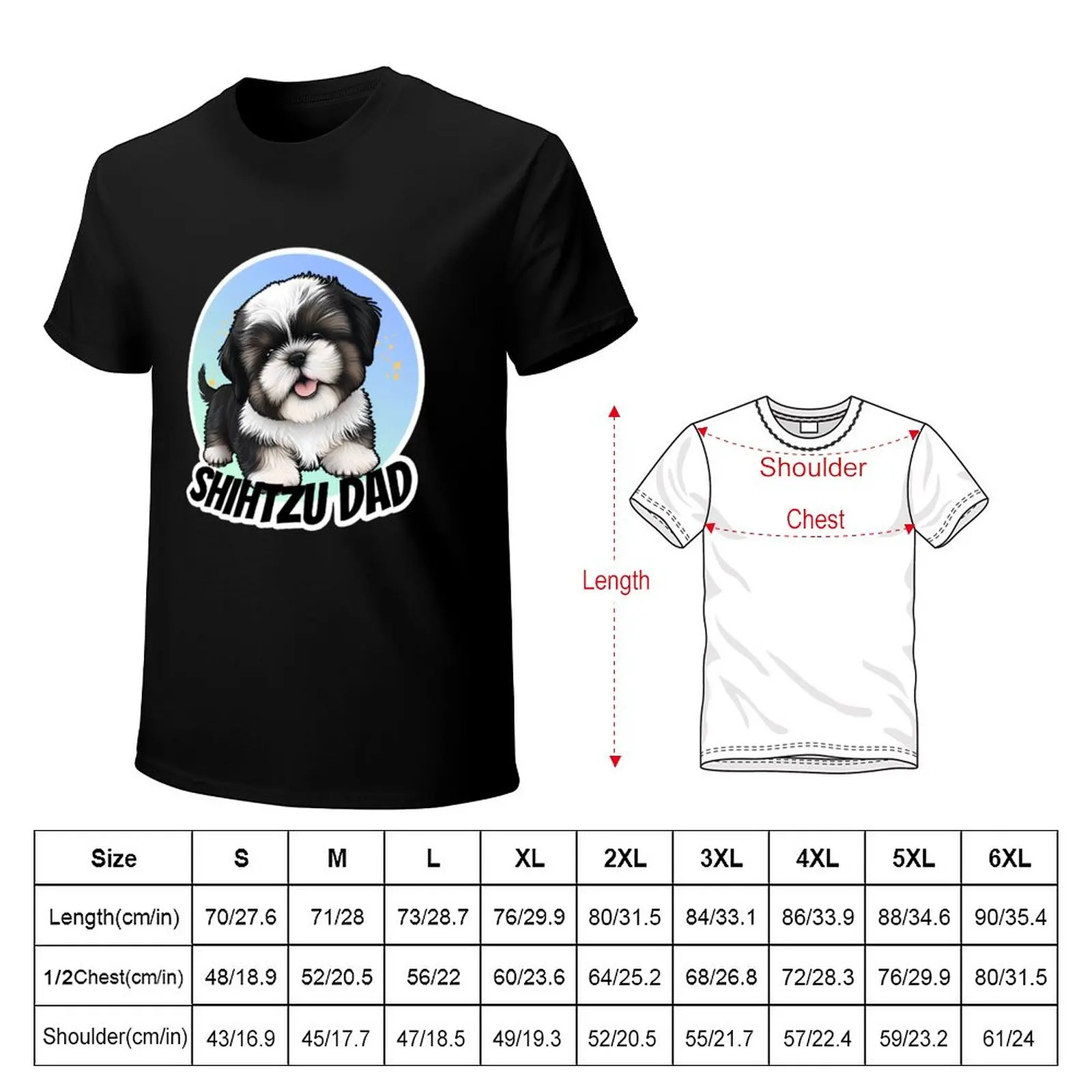 ShihTzu dad sticker(?) T-Shirt black t shirt mens graphic t-shirts funny