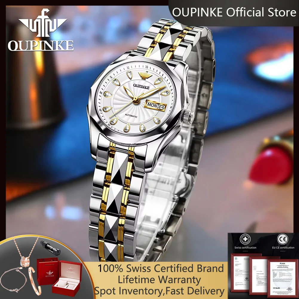 

OUPINKE 3172 Watches for Women Japan Automatic Mechanical Women's Watches Luxury Brand Original Diamond Scale Ladies Wristwatch