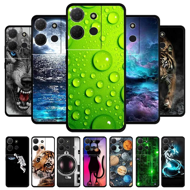 Funda de silicona suave de TPU con diseño de gato para TCL K33, fundas protectoras traseras para TCL K32, K32, TCLK33, K33, con diseño de lobo genial