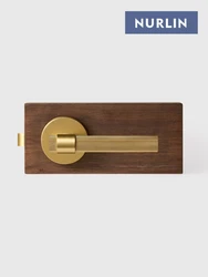 Nurlin US American Standard Brass Knurled Interior Mortise Door Lock Lever Handle Passage Privacy Structure For Bedroom Bathroom