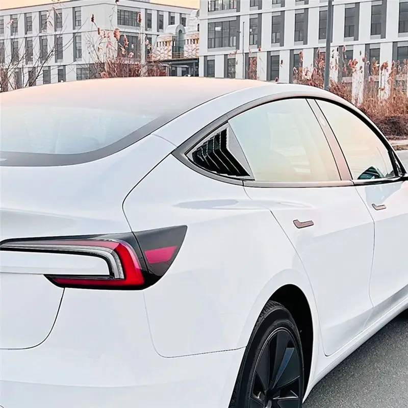 Rear Car Window Shutter Cover For Tesla Model 3 Highland 2024 Louver Side Vent Trim Triangle Accessories-A28K