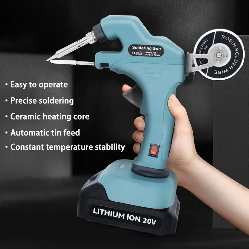 Cordless Soldering Iron Automatically Send Tin Welding Gun Repair Power Tool for Makita/Dewalt/Milwaukee/BlackDecker 18V Battery