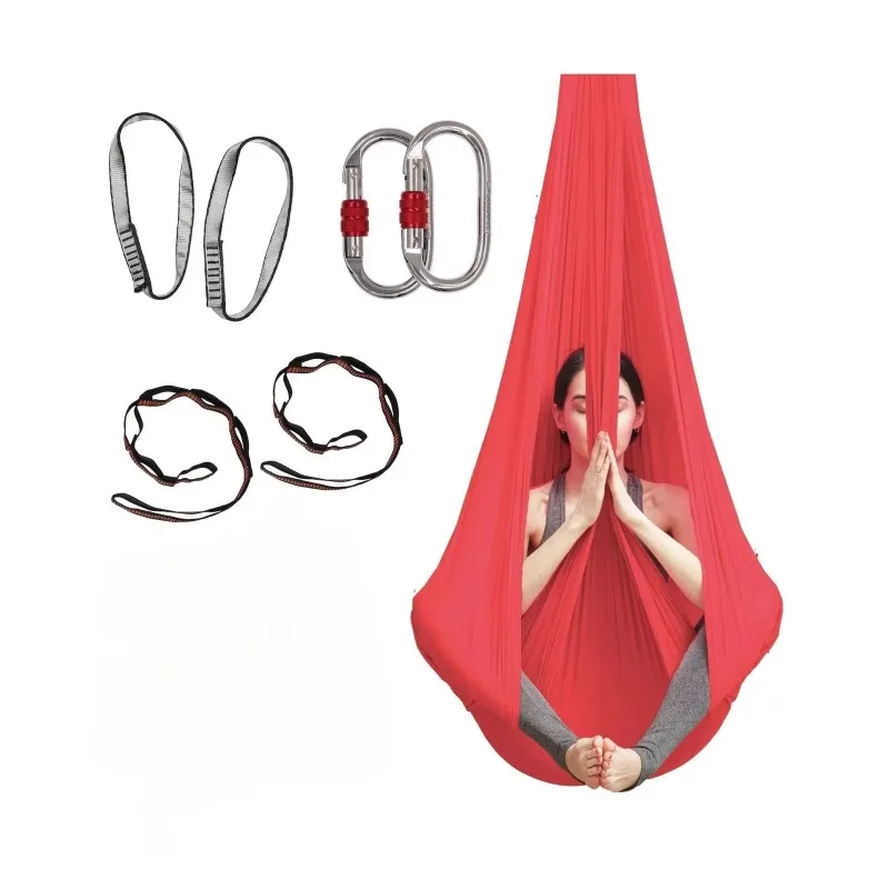 Active Silk Aerial Yoga Swing Hammock Kit Improve Inversion Flexibility Core Strength Home Gym Fitness Equipment