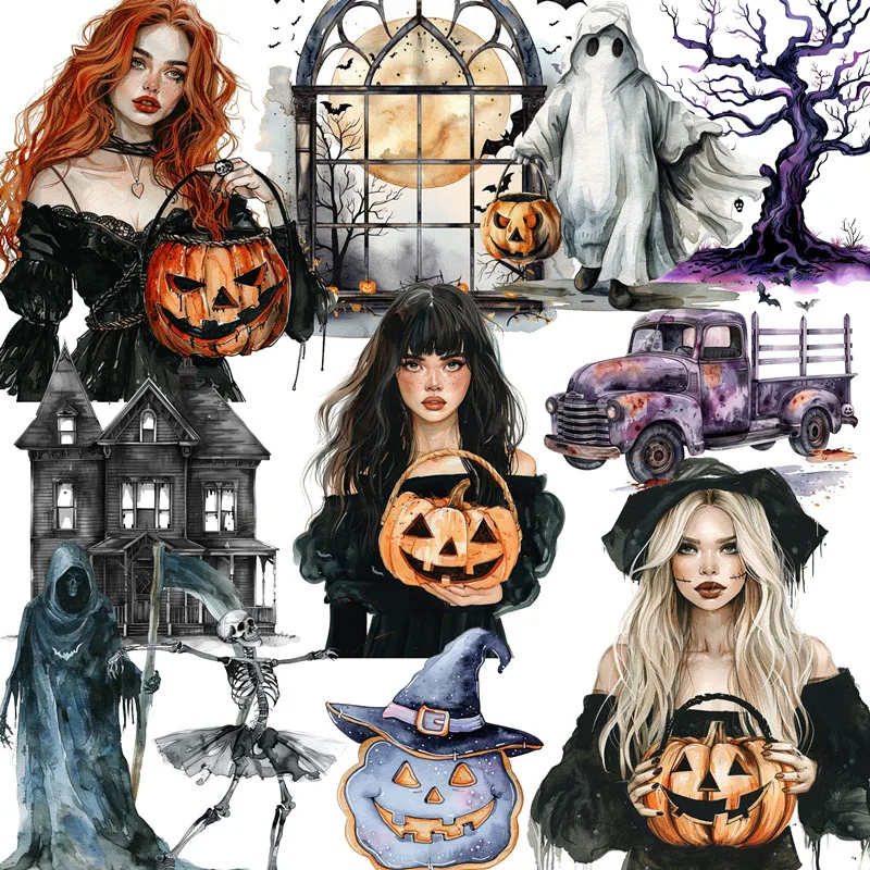 Spooky Season Stickers Crafts And Scrapbooking stickers kids toys book Decorative sticker DIY Stationery