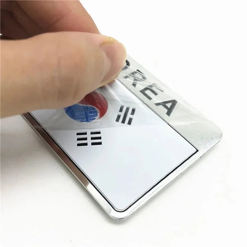 3D Aluminum KOREA National Flag Map Car Motorcycle Styling Badge Emblem Decal Sticker For Hyundai KIA KN SSANGYONG Accessories