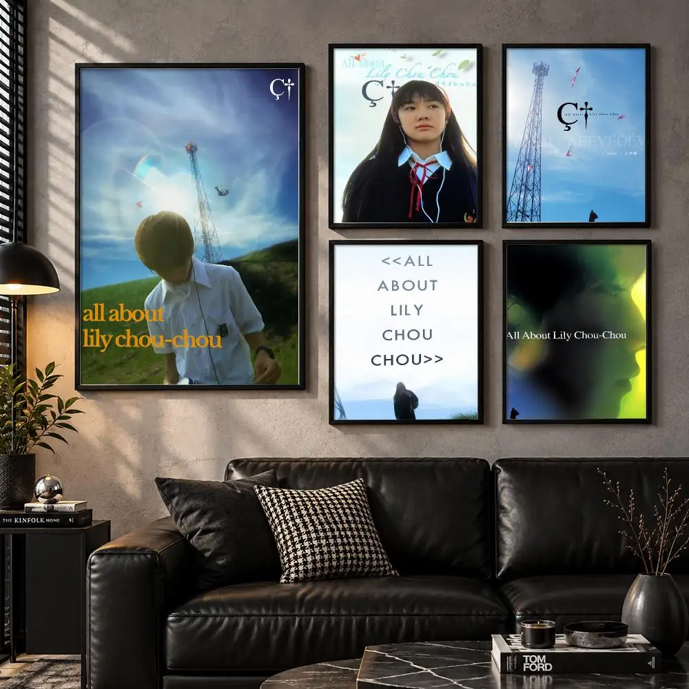 A-All About Lily Chou-Chou Poster Wall Art Sticker For Living Room Bedroom Bar Home Decor Mural Painting Decoration