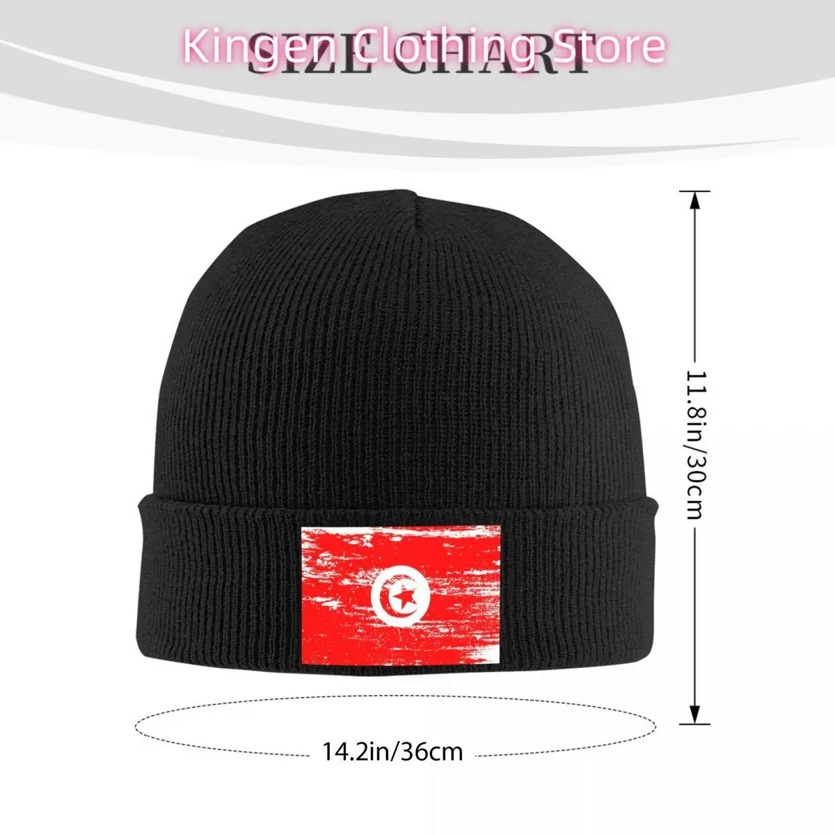 مخصص خمر تونس العلم قبعة قبعة للجنسين شتاء دافئ بونيه أوم محبوك قبعة الهيب هوب Skullies Beanies قبعات للرجال والنساء #6