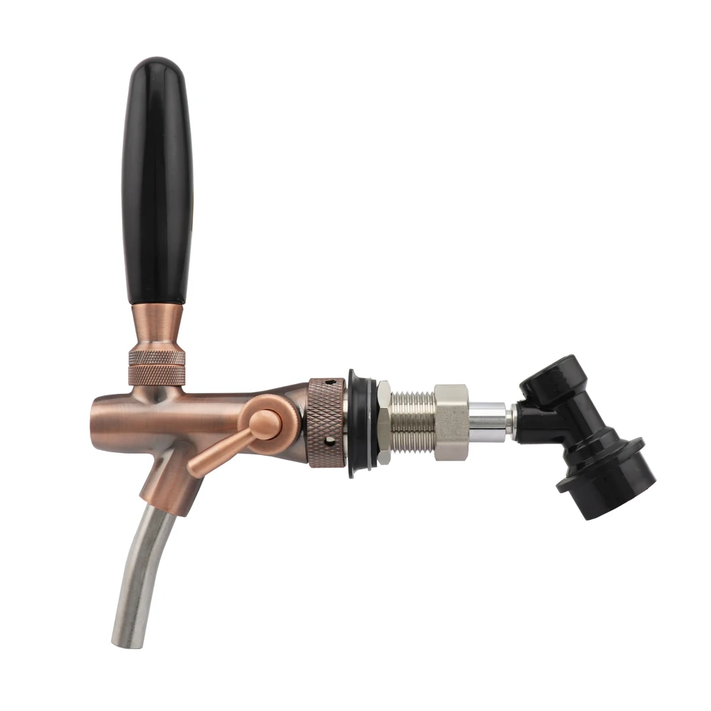 Adjustable Draft Beer Tap With Liquid Ball Lock Disconnect Chrome Plating Flow Control Beer Faucet Homebrew Kegerator