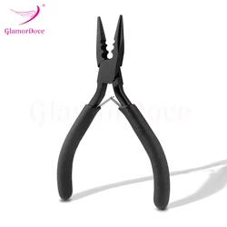GlamorDove Hair Extensions Micro Beads Closer Pliers Tool Stainless Steel 3 Holes Pliers for Feather Hair Extensions Pliers