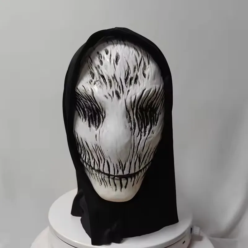Scary Demon Mask White Ghost Latex Half Face Mask Halloween Cosplay Slenderman Horror Monster Mask Carnival Party Prank Props view 4
