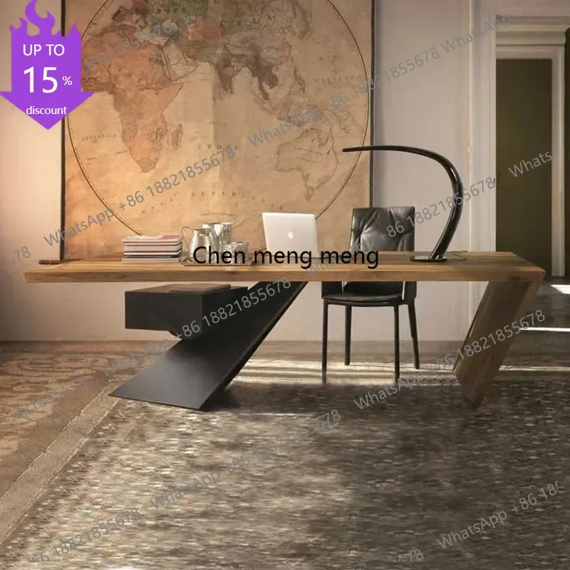 G153 Luxury Black Office Desk Home Large Bedroom Wooden Writing Study Office Desk Computer Gaming Laptop Mesa Ordenador Furnitur