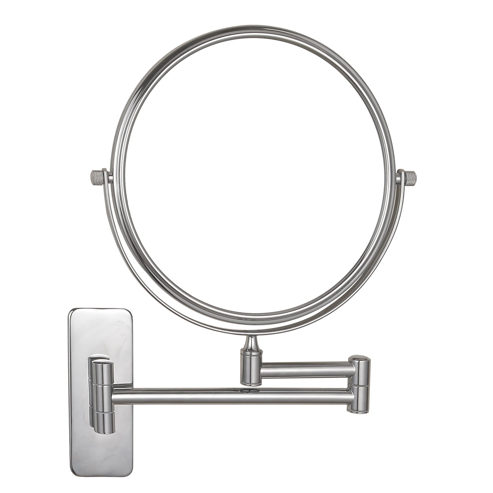 Double-Sided Wall Magnifying Make up Mirror for Bathroom with 10X Magnification, Mountable Shaving Mirror Brushed Nickel Finish