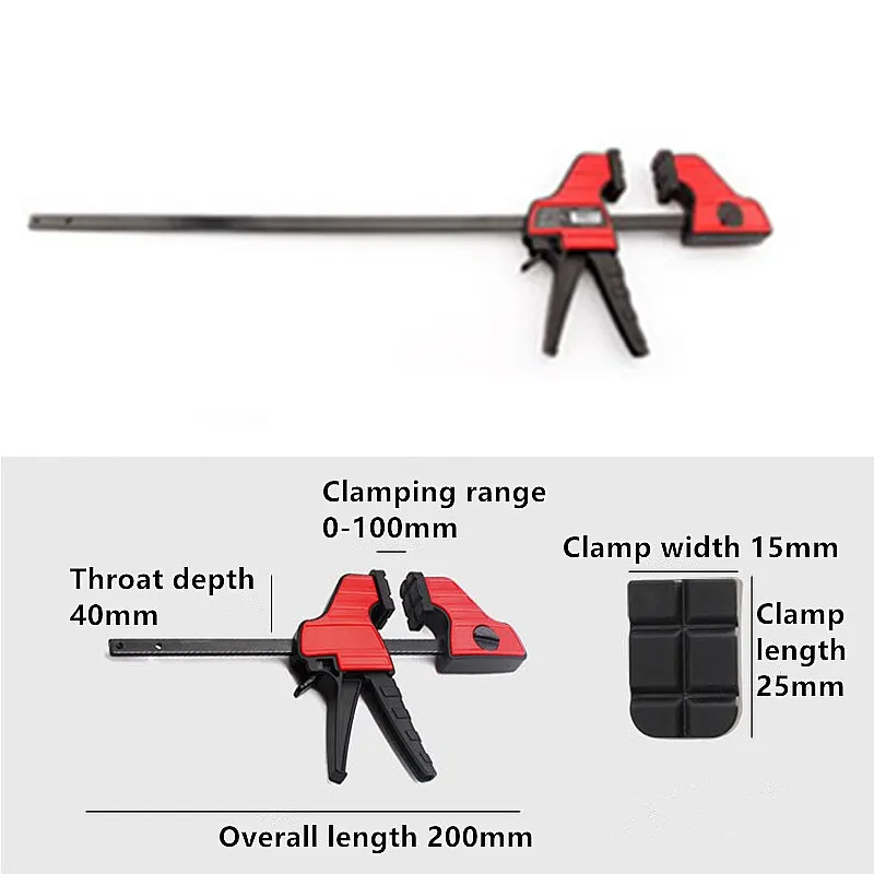 4 Inch Zware F Klem Clip Werkbalk Klemmen Timmerman Ratel Ontgrendeling Houtbewerking Achteruit Klemmen Snelle Grip F Klemmen
