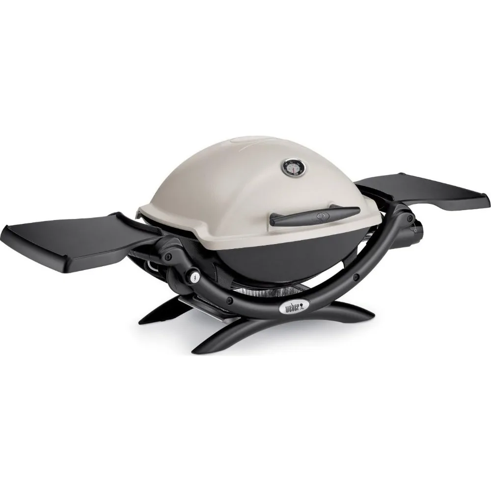 

Q1200 Liquid Propane Grill, Titanium Porcelain-enameled Cast-iron Cooking Grates and Cast Aluminum Lid and Body,Grills