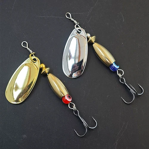 Imagen 2 del producto 10 Uds. Señuelo de pesca giratorio de cobre y Metal, cuchara DIY, cebo duro, anillos vibratorios para pececillos, cuchillas, Plaice suave de 23mm y 26mm