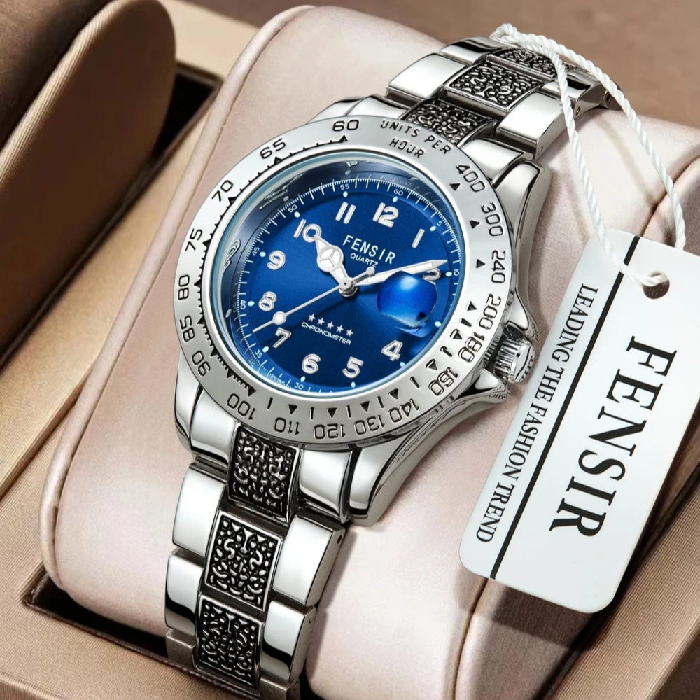 

Спортивные часы, классические часы с цифровой шкалой, ретро стальная полоса, мужские часы с календарем, деловые модные кварцевые часы, водонепроницаемые часы