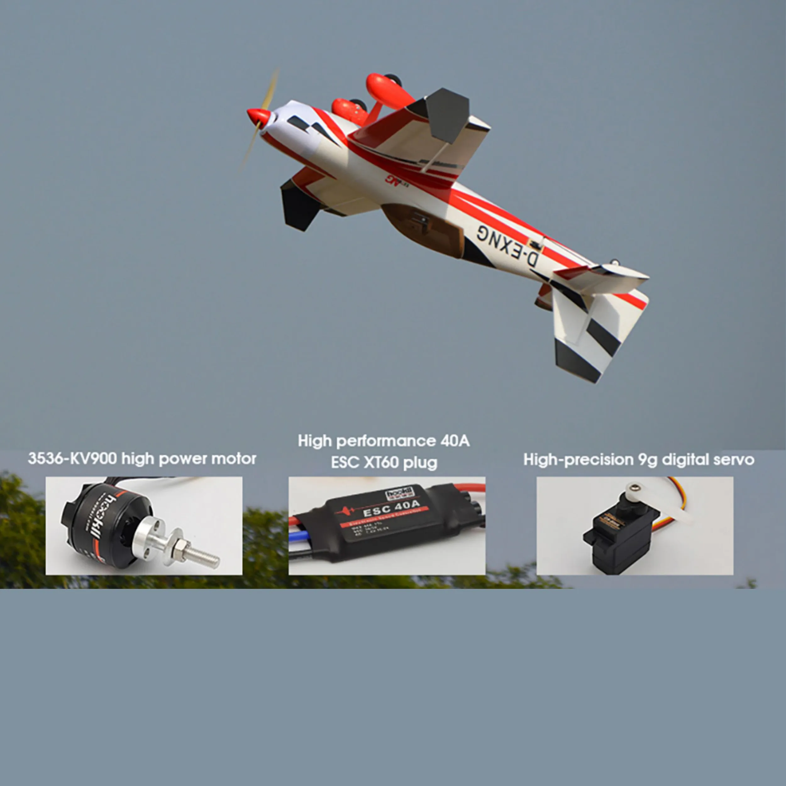 HOOKLL EXTRA 1200 mm NG Aan de slag 3D-activeringsmachine Kraanstunt 30E EPO-vliegtuigkit met vaste vleugel / PNP