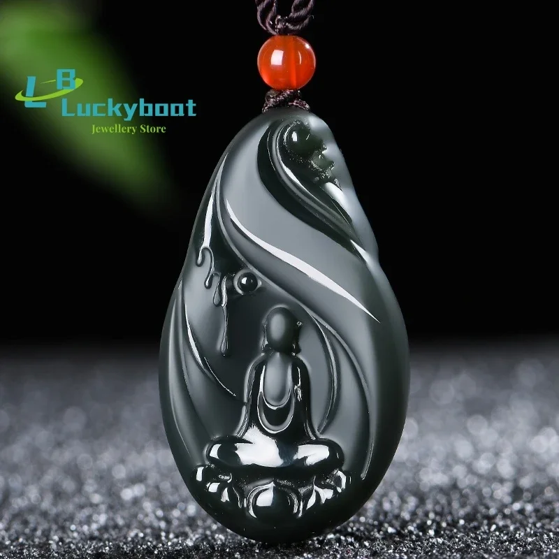 

Новый натуральный нефрит Hetian CYAN, двусторонняя подвеска с резьбой, жадеит, очаровательное ожерелье, изысканные ювелирные изделия для мужчин и женщин с цепочкой