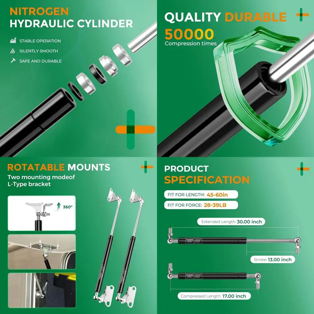 

Pair of 30 Heavy Duty Gas Struts for 35lb RV Lid, Basement Hatches, and Snowmobile Trailer Doors